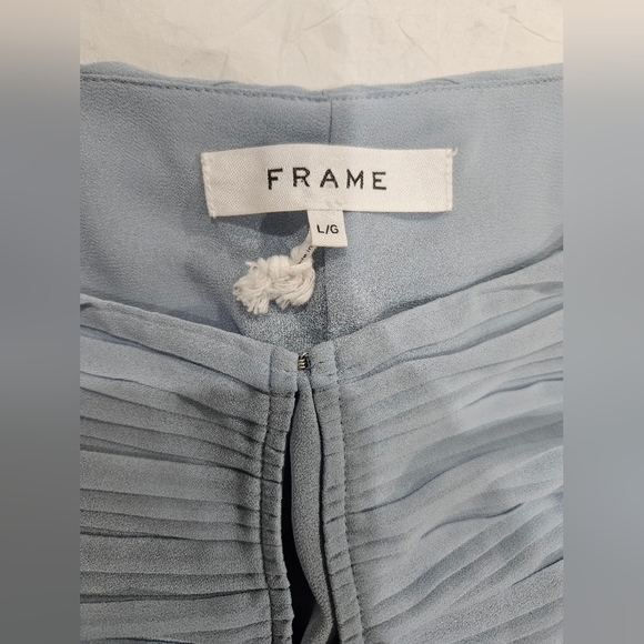 Frame Denim Pleated Billow Sleeve Top SZ L - Picture 5 of 6